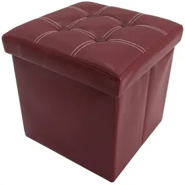 Mobili Rebecca Sitzwürfel 30 x 30 x 30 cm Kunstleder Rot/Bordeaux