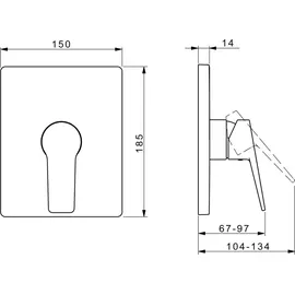 Hansa Twist Unterputz-Duscharmatur mit Mischer, 89859083