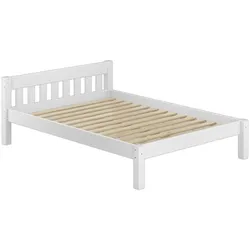 Erst-Holz Futonbett Doppelbett 140x200 Doppelbett Massivholzbett weiß Kiefer Rollrost 60.38-14 W