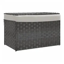 vidaXL Wäschekorb mit Deckel Grau 46x33x60 cm Poly Rattan