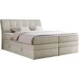 MKS Meble MKS Boxspringbett Beige 2-Sitzer, H4, Rechteckig, 180x200 cm, Schlafzimmer, Betten, Boxspringbetten