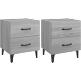 vidaXL Nachtschrank 2 Stk. 40 x 35 x 47,5 cm Grau