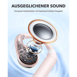 Soundcore BY ANKER AeroFit, Open-ear Kopfhörer Bluetooth Pastellrosa