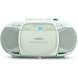 Medion E66476 CD-/MP3-/KASSETTENSPIELER LCD-Display mit Hintergrundbeleuchtung, PLL-UKW Stereo, Musikwiedergabe vom USB-Stick, 2 x 2 W RMS
