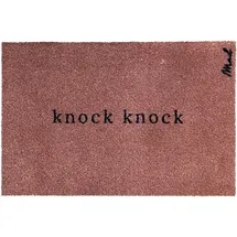 Mad About Mats Fußmatte Amira, Türvorleger, Haustür, Outdoor und Indoor, mit Spruch Knock Knock, Dusty Pink, Maschinenwaschbar, Pflegeleicht, rutschfest, 50 x 75 cm