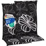 NYVI Hochlehnerauflage Hochlehner Auflagen 2er Set Barcelona - Gartenstuhlauflagen 118x50cm, (2 St), Stuhlauflage, Sitzauflage mit Halteband, UV-fest, Blumen Floral