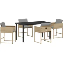 vidaXL Garten Essgruppe 5 pcs Beige Poly-Rattan - Beige