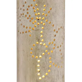 GLOBO Steckleuchte Bambus Solarleuchte Erdspieß Bambuslampe Solar, Dekor-stanzungen, grün, LED Warmweiß, Dxh 12x79,5 cm,