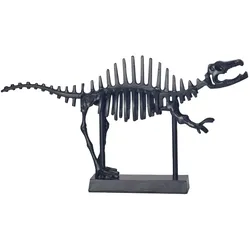 KADIMA DESIGN Dekofigur T-Rex Aluminium Schwarz Dino Statue 62 cm mit Sockel, Design Metall Deko Alu Modern, Tischdeko Wohndeko Aluminiumdekoration, Dekoration