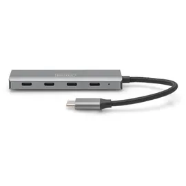 Digitus DA-70246 USB-Hub 4 Port USB-A USB 3.1 Gen1 5 GBit/s mit Aluminiumgehäuse Dunkelgrau DA-70246