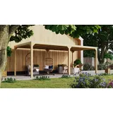 Karibu Pavillon »"Gordon" SET, naturbelassen«, aus hochwertigem Leimholz, inkl. selbstklebender Dachfolie