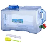LuxusKollektion Wassertank Wasserkanister 22L mit Hahn Transparent Blau beige