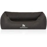Knuffelwuff Hundebett Tampa Orthopädisch Kunstleder M-L 85 x 63cm Schwarz