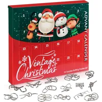 OBEST Adventskalender für Kinder 24 Draht-Puzzleteile Countdown Kalender