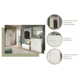 Home Affaire Sitzbank Capri Hochglänzend Weiß 80 x 43 x 37 cm