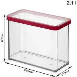 Rotho Frischhaltedose rechteckig transparent/rot 20,0 x 10,0 x 14,2 cm 2,1 l