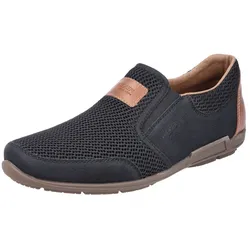 Slipper RIEKER, Herren, Gr. 43, schwarz, Synthetik, Textil, sportlich, Schuhe, mit Stretch