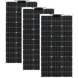 Aysolar 300W 12V Solarpanel Flexibel 3x100W 18V Monokristalline Flexibles Solarmodul für Marine Wohnmobil Anhänger Boot Kabine Van Auto, Batterieladung