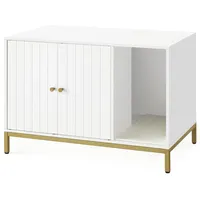 Songmics Feandrea Katzenklo-Schrank, Katzenhaus, Katzentoilette, mit Kratzmatte, hohe Beine,