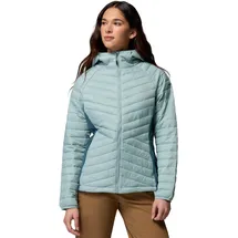 Columbia Women's Powder Pass III Hybrid Hooded Jacket Hooded Puffer Jacket, Crushed Blue/Everblue, XS