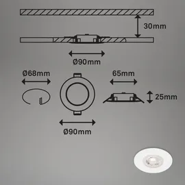 Briloner Einbauleuchte 4er Set (90x25 mm) Weiß