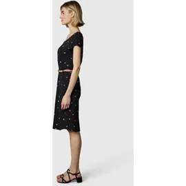 Ragwear Shirtkleid Midikleid Herzchen-Print Schwarz M