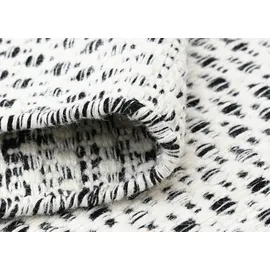 Myflair Wooly Nature Handwebteppich 60 x 90 cm Schwarz/Weiß