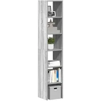 vidaXL Bücherregale 2 Stk. Stapelbar Grau Sonoma 30x30x80 cm