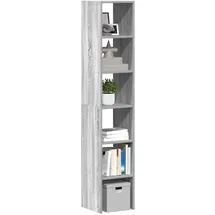 vidaXL Bücherregale 2 Stk. Stapelbar Grau Sonoma 30x30x80 cm