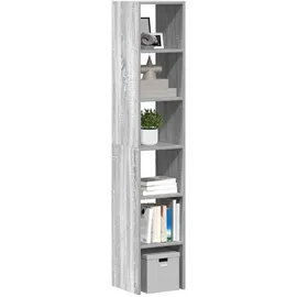 vidaXL Bücherregale 2 Stk. Stapelbar Grau Sonoma 30x30x80 cm