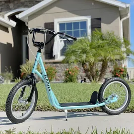 Homcom Kinderscooter mit Handbremse blau