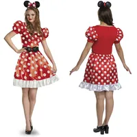 Disguise Disney Minnie Mouse Klassisches Kostüm, Kleid mit Gürtel & Stirnband, Größe 36-38