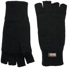 PORTWEST Fingerfreie Strick-Handschuhe, Größe: Einheitsgröße, Farbe: Schwarz,