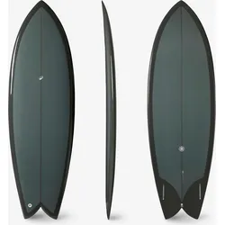 Surfboard Fish mit Futures Box ohne Finnen 5'8 dunkelgrün EINHEITSFARBE 5'8