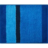 Badematte Room, rutschhemmend beschichtet, fußbodenheizungsgeeignet, besonders dichter Flor, Badematte mit Streifen, blau
