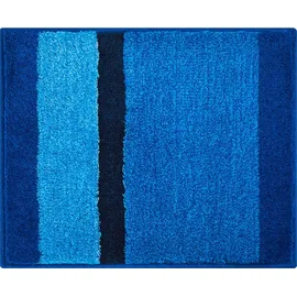 GRUND Badematte Room, rutschhemmend beschichtet, fußbodenheizungsgeeignet, besonders dichter Flor, Badematte mit Streifen, blau