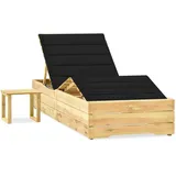 furnicato Garten-Sonnenliege 198 x 90 x 30-75 cm Schwarz
