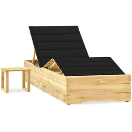 furnicato Garten-Sonnenliege 198 x 90 x 30-75 cm Schwarz