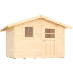 Gartenhaus WEKA "123 Gr.4, natur", beige (naturbelassen), Fußboden im Gartenhaus, ohne Rück- und Seitenwand, ohne Dacheindeckung, Holz, Gartenhäuser