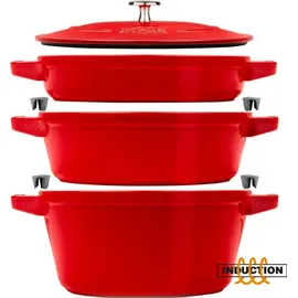 Staub Cocotte Kochtopfset 3-tlg. kirsch-rot