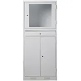 Gürkan PC-Schrank 68 x 170 x 60 cm Grau/Weiß