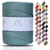 Makromecity Makramee Garn 5mm x 95m Premium Polyester Makramee Schnur Polypropylene Yarn Basteln für Wandbehänge Umhängetasche Handtasche Runner Schnullerkette Platzteller (Kreppgrün)
