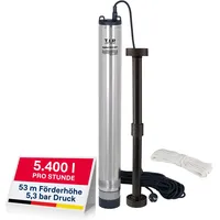 T.I.P. BigWell 90-53 AUT Tiefbrunnenpumpe Edelstahl 5.400 l/h, 5,3 bar, sandresistent