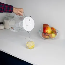 Wessper Wasserfilterkanne Aus Glas 3 L Weiß Kompatibel Mit Brita Classic -wasserfilterkartuschen | Inklusive 1 Wasserfilter-kartusche - Weiß