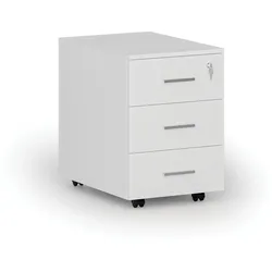 Büro-Rollcontainer SOLID, 3 Schubladen, weiß