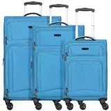 d & n d&n Travel Line 9204 4 Rollen Kofferset 3-teilig mit Dehnfalte Blau