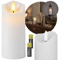 Sarcia.eu LED-Kerze Weiße LED-Kerze mit Flammeneffekt für Grablichter, 12,5 cm weiß