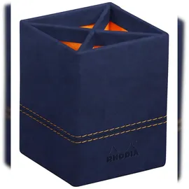 Rhodia Rhodiarama Stifteköcher aus Kunstleder, 8x8x11cm - Mitternachtsblau 194534C