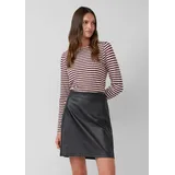 s.Oliver Ausgestellter Mini-Rock in Glattleder-Optik, BLACK, 40