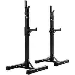 tectake® Langhantelablage, multifunktional, seitliche Ablage 6-fach höhenverstellbar, bodenschonende Kunststoffkappen